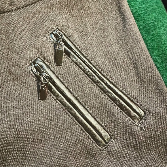 Caché Vintage Y2K Black Zipper Detail Ponte Slim Pants Size 4 - Picture 5 of 10